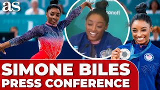 SIMONE BILES FULL PRESS CONFERENCE  Womens floor medallist Andrade Biles Chiles [upl. by Emoreg141]