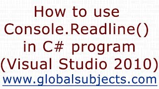 How to use ConsoleReadline in C program Visual Studio 2010 [upl. by Nnahtebazile]