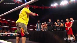 Team Cena vs Team Authority Survivor Series contract signing Raw November 17 2014 720p [upl. by Osanna]