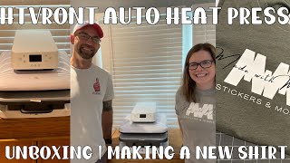 HTVRONT Auto Heat Press Unboxing  Make a shirt with me  Small Business VLOG  004 [upl. by Nonnek158]