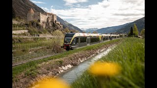 Unterwegs mit der Vinschger Bahn  In viaggio con il treno della Val Venosta [upl. by Doolittle80]