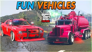 BEST FUN VEHICLES TO USE IN GTA ONLINE Updated [upl. by Deach]