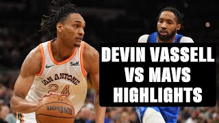 Devin Vassell Highlights vs Dallas Mavericks  31924 [upl. by Cooe]