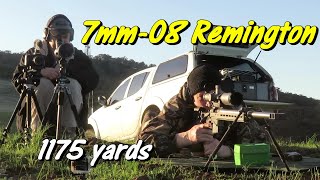 7mm08 Rem v 6 inch plate at 1175 yards [upl. by Aerehs]