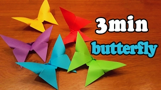 How To Make an Easy Origami Butterfly in 3 MINUTES [upl. by Edmund]