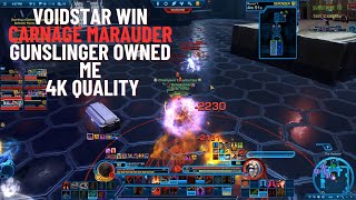 SWTOR  PVP Voidstar Win Carnage Marauder Enemy Gunslinger was a problem [upl. by Bledsoe]