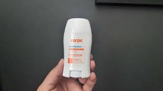 Carpe Underarm Antiperspirant and Deodorant Clinical strength antiperspirant with all natural eucal [upl. by Karisa772]