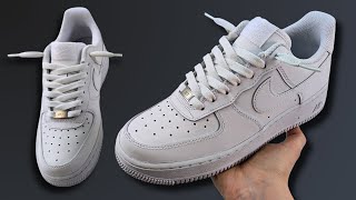 HOW TO LOOSE LACE NIKE AIR FORCE 1s BEST WAY [upl. by Ahsiekan]