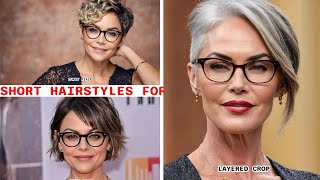 Short Hairstyles For Women Over 60 With Fine Hair And Glasses [upl. by Nessa]