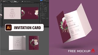 How to Invitation Card Design in Adobe Illustrator CC 2022  Graphic Design Tutorials [upl. by Bud]