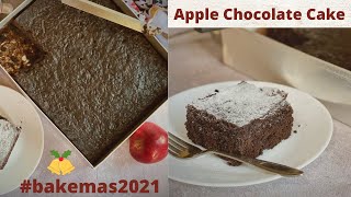 Apple Chocolate Cake Recipe  Bakemas 2021  Day 1  Christmas Baking  Bake with Deepali [upl. by Peppie]