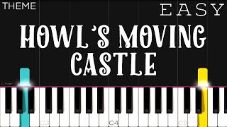 Howl’s Moving Castle Theme  EASY Piano Tutorial [upl. by Jocelin]