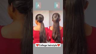 ❤️ college hairstyle 😍 trending short hairstyle subscribe [upl. by Atikcir]