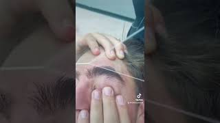 How to do threading on boys eyebrows [upl. by Mayram]