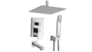 HIMK Shower System Ceiling Mount Shower System Chrome with 10quot Rain Shower [upl. by Lyall]