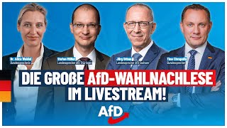 Wahlnachlese Thüringen amp Sachsen Weidel Chrupalla Möller amp Urban live  AfD [upl. by Oivaf]