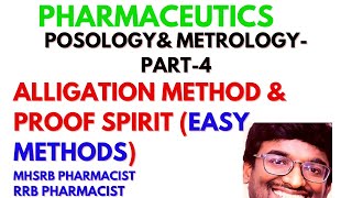 PART4 METROLOGY amp POSOLOGY  ALLIGATION METHOD  PROOF SPIRIT CALCULATIONS  subscribe [upl. by Hael]