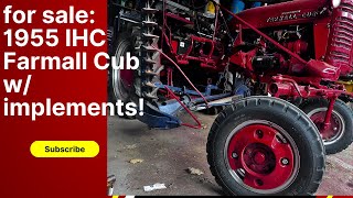 1955 IHC McCormick Farmall Cub amp 4 Implements For Sale [upl. by Marquet129]