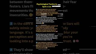 41 Psychological Tatics to spot a liar psychology motivation shorts fyp quotes [upl. by Naihr]