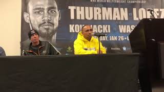 Keith Thurman breaks down fight with Josesito Lopez post fight presser  esnews [upl. by Ilhsa226]