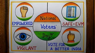 National Voters Day Poster Drawing easy step25th Jan Votes Day Poster Drawing Easy Drawing [upl. by Yralam]