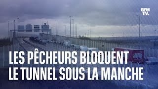 Licences postBrexit les pêcheurs français bloquent lEurotunnel [upl. by Damalis152]