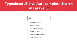 Typeahead JS Live Autocomplete Search in Laravel 8 [upl. by Irianat]