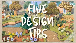 5 Design Tips to elevate your island  Animal Crossing New Horizons [upl. by Eilema]