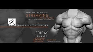 ZBrush Anatomy Studies  Teaching Stream [upl. by Notsniw68]