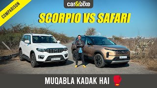 Tata Safari Vs Mahindra Scorpio N Kaunsi SUV Hai Behtar  Comparison  carampbike Hindi [upl. by Gavette]