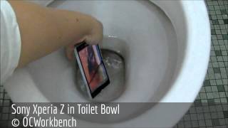 Sony Xperia Z drops into Toilet Bowl  OCWorkbench video [upl. by Schecter871]