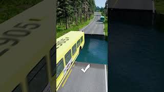 Bus vs water pit 31  carsvswaterpit beamngdrive doubleflatbedtrailertruckvsspeedbumps [upl. by Lrigybab110]