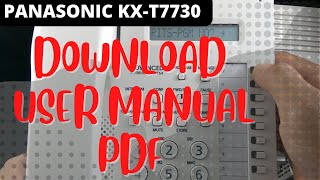 Panasonic KXAT7730 Download User Manual PDF [upl. by Wiatt]