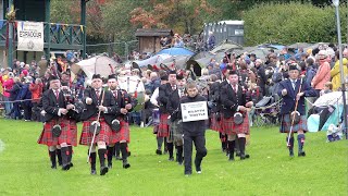 Kilsyth Thistle Pipe Band salute Chieftain on march past at 2024 Pitlochry Highland Games Scotland [upl. by Kung52]