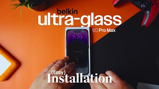 How To Install A Belkin Ultraglass Screen Protector On Your iPhone 14 Pro Max  Easy Installation [upl. by Slemmer]