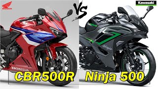 Honda CBR500R vs Kawasaki Ninja 500 Comparison TM [upl. by Boyd692]