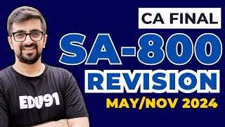 SA 800 Revision  CA Final Audit New Syllabus for Nov 2024  Neeraj Arora [upl. by Haman]