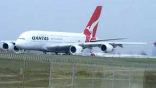 Qantas A380 Takeoff Melbourne [upl. by Eremaj]