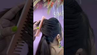 Bridal Hairstyle tutorial bridal reactionvideo hairstyle🤗insta purvibittu9 zcombtechnique [upl. by Krantz]