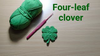 Part 1 🍀 Crochet four  leaf clover  Easy crochet tutorial [upl. by Fisa]