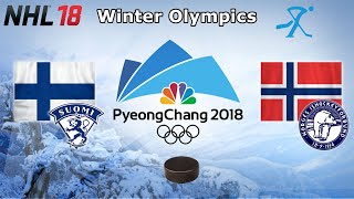 Winter Olympics 2018  Finland vs Norway  Group C  NHL 18 [upl. by Manard247]