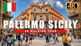 🇮🇹 Palermo Sicily Walking Tour  Italy City Walk  3 HOURS with Captions  4K HDR 60fps [upl. by Eilram]