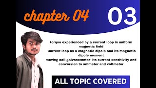 03 class 12th  chapter 04  galvanometer ammeter and voltmeter  torque on a current loop [upl. by Niletak]