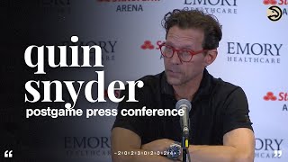 Hawks vs Pacers Postgame Press Conference Quin Snyder [upl. by Geralda804]