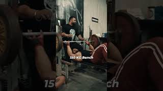 150 KG Bench Press 🙌🥇 benchpresschallenge benchpresstips navafitness gymworkout fitmindfitbody [upl. by Bravin113]