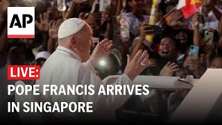 LIVE Pope Francis arrives in Singapore [upl. by Perlie]