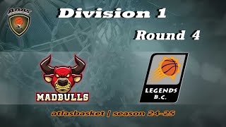 Atlasbasket  Div 1Round 4  MAD BULLS vs LEGENDS [upl. by Favrot]