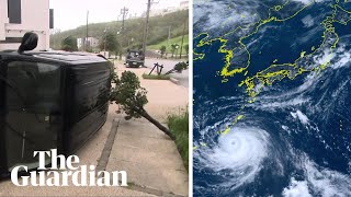 Japan Typhoon Khanun makes landfall in southwestern islands of Okinawa [upl. by Nesta44]