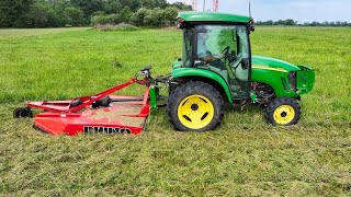 Timed Mow Compact Tractor with 6 Rotary Mower  43 Acres How Much Faster Than 4 Ft Cutter [upl. by Anoif869]