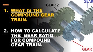 WHAT IS THE COMPOUND GEAR TRAIN  HOW TO CALCULATE THE COMPOUND GEAR RATIO  GEAR RATIO CALCULATION [upl. by Wernick]